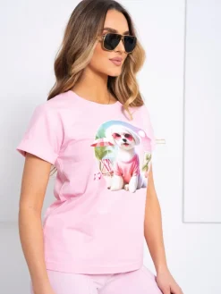 CandyTM T-SHIRT BAWEŁNIANY Z PIESKIEM RÓŻOWY