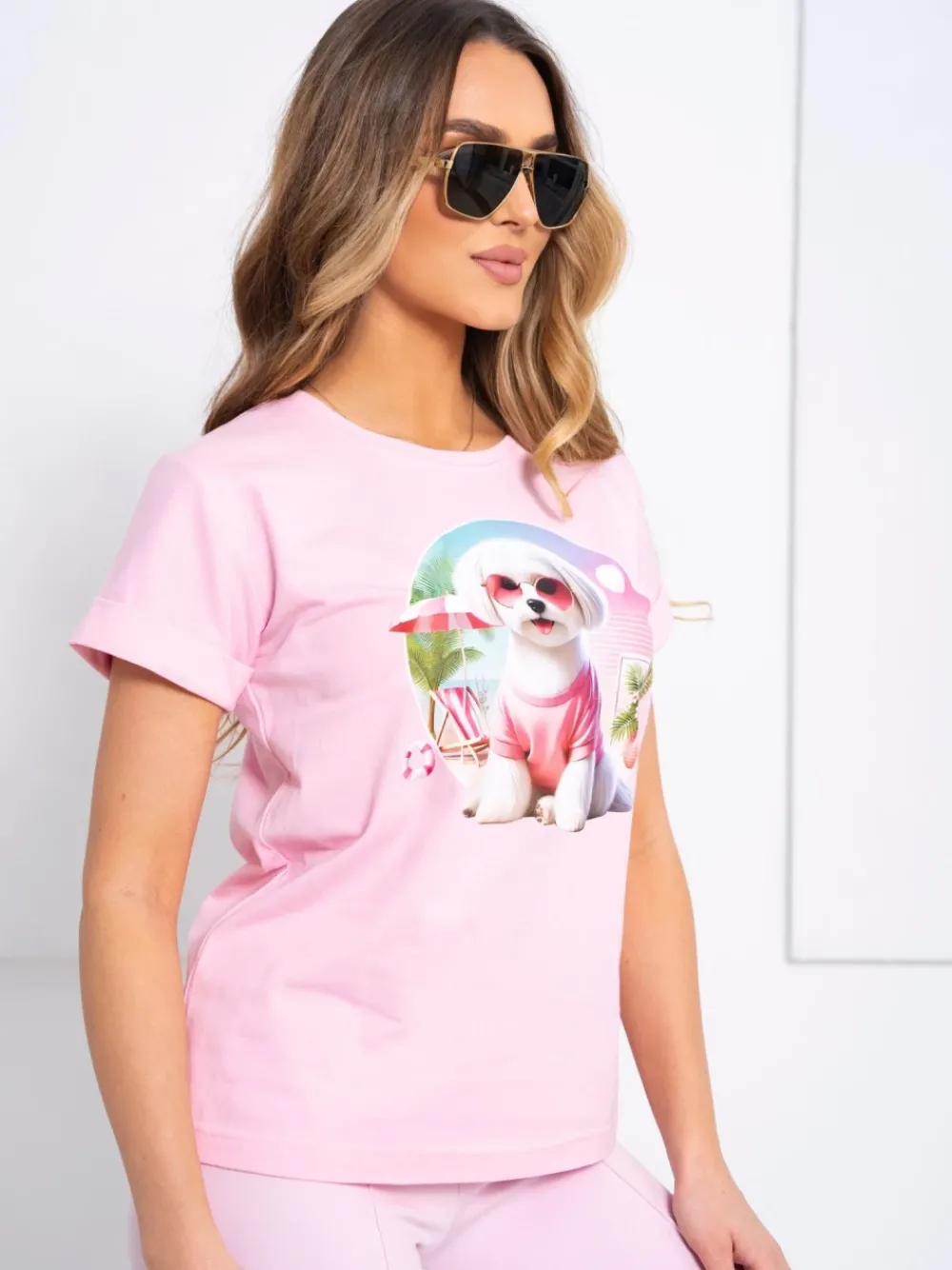 CandyTM T-SHIRT BAWEŁNIANY Z PIESKIEM RÓŻOWY