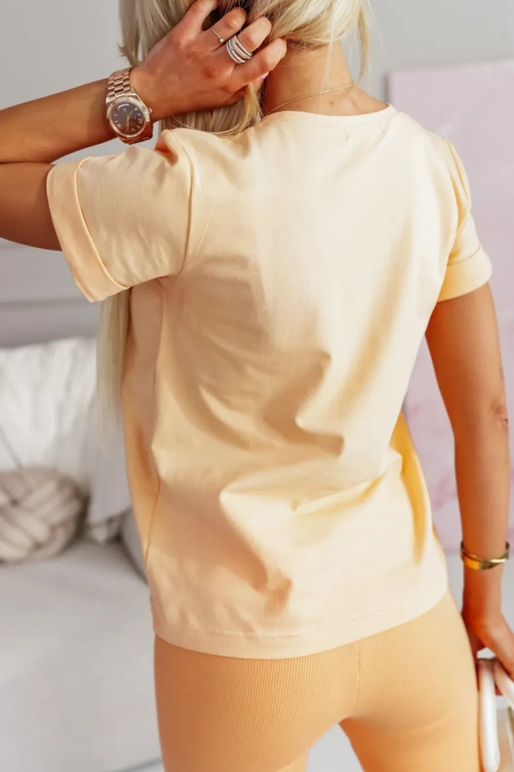 CandyTM T-SHIRT BAWEŁNIANY Z PIESKIEM MORELOWY