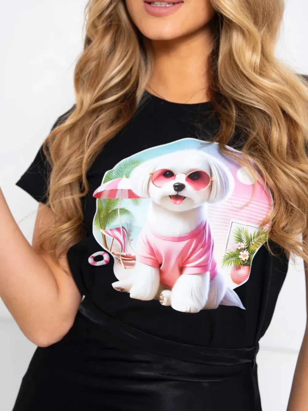 CandyTM T-SHIRT BAWEŁNIANY Z PIESKIEM CZARNY