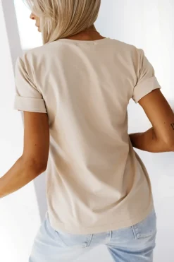 CandyTM T-SHIRT BAWEŁNIANY Z PIESKIEM BEŻOWY