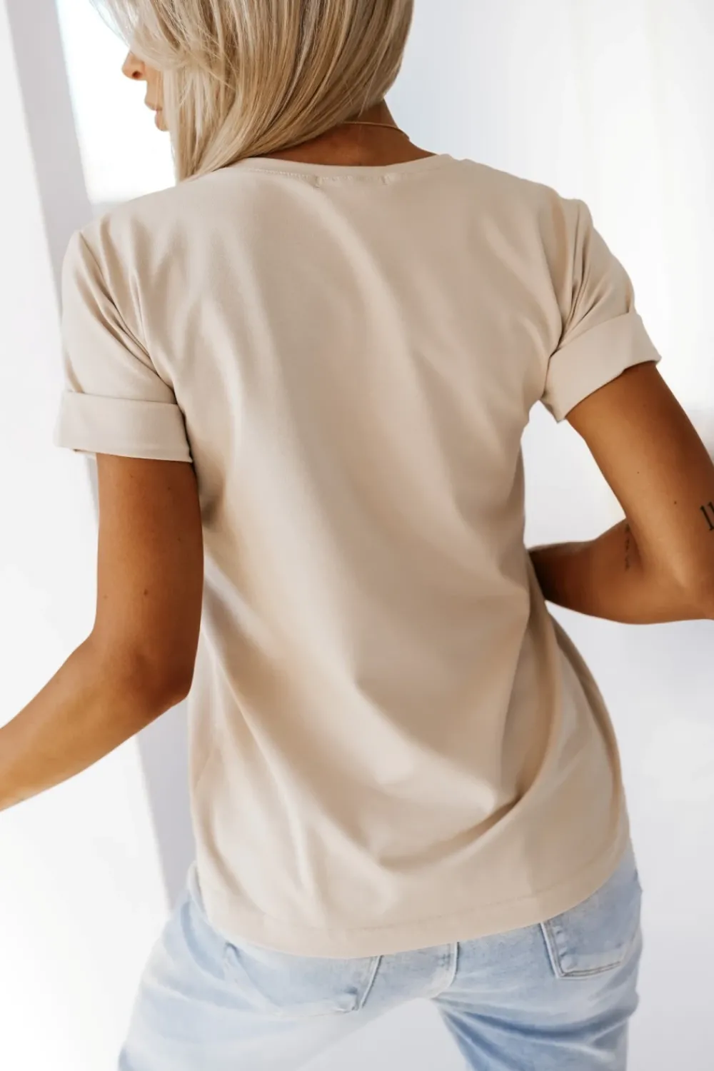 CandyTM T-SHIRT BAWEŁNIANY Z PIESKIEM BEŻOWY