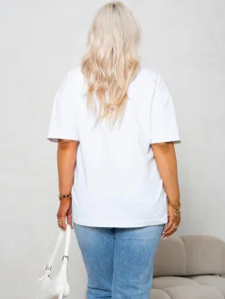 CandyTM T-SHIRT BAWEŁNIANY Z PRZYSZYTĄ WAŻKĄ BIAŁY