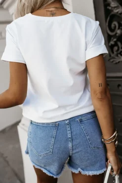 CandyTM T-SHIRT BAWEŁNIANY ZE ZŁOTYM NAPISEM AMOR PURO BIAŁY