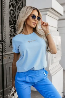 CandyTM T-SHIRT BE NICE BŁĘKITNY