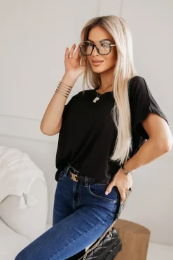 CandyTM T-SHIRT BETTY OVERSIZE Z WISKOZY CZARNY