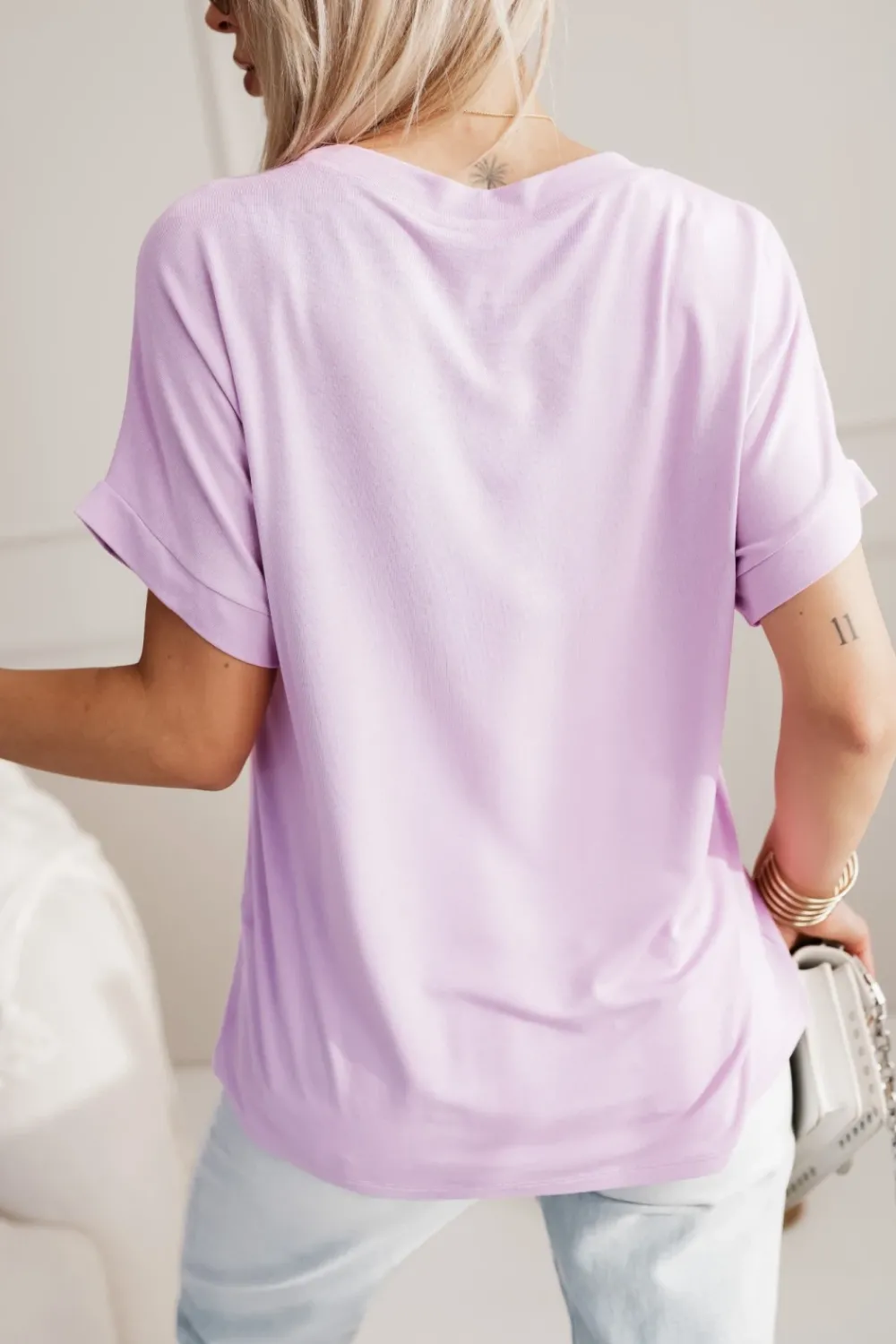 CandyTM T-SHIRT BETTY OVERSIZE Z WISKOZY LILA