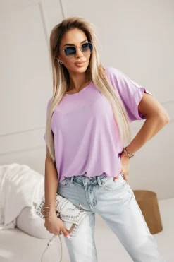CandyTM T-SHIRT BETTY OVERSIZE Z WISKOZY LILA