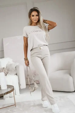 CandyTM T-SHIRT CHAMPAGNE CLUB BEŻOWY