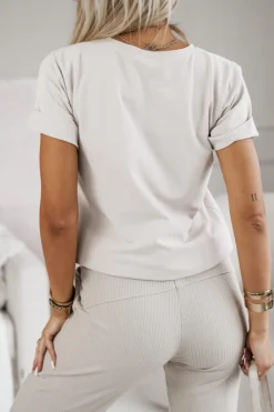 CandyTM T-SHIRT CHAMPAGNE CLUB BEŻOWY