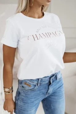 CandyTM T-SHIRT CHAMPAGNE CLUB BIAŁY