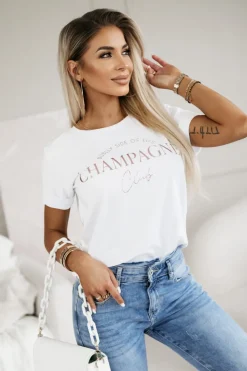 CandyTM T-SHIRT CHAMPAGNE CLUB BIAŁY