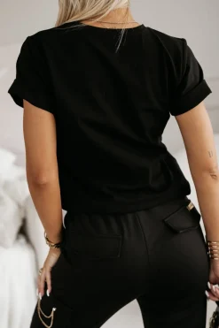 CandyTM T-SHIRT CHAMPAGNE CLUB CZARNY