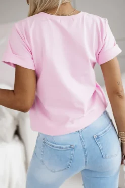 CandyTM T-SHIRT CHAMPAGNE CLUB PUDROWY RÓŻ