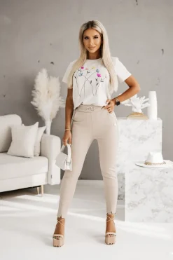 CandyTM T-SHIRT ŁĄCZKA BEŻOWY