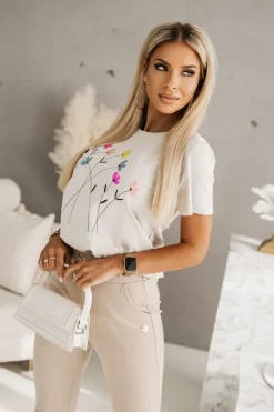 CandyTM T-SHIRT ŁĄCZKA BEŻOWY