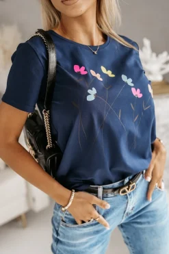 CandyTM T-SHIRT ŁĄCZKA GRANATOWY