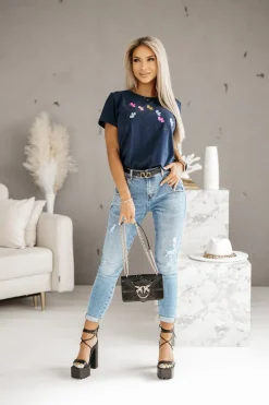 CandyTM T-SHIRT ŁĄCZKA GRANATOWY