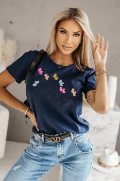 CandyTM T-SHIRT ŁĄCZKA GRANATOWY