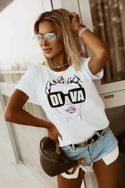 CandyTM T-SHIRT DIVA BIAŁY