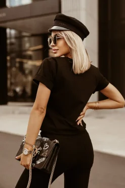 CandyTM T-SHIRT FACE CHANELKA CZARNY