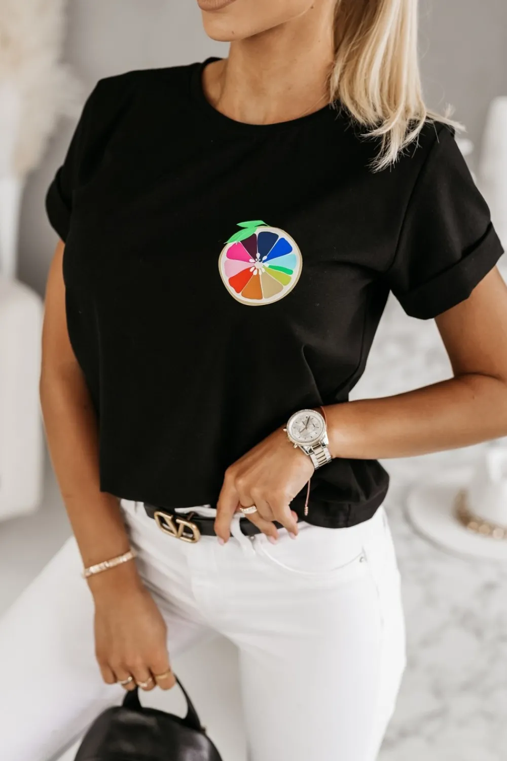 CandyTM T-SHIRT FRUIT CZARNY