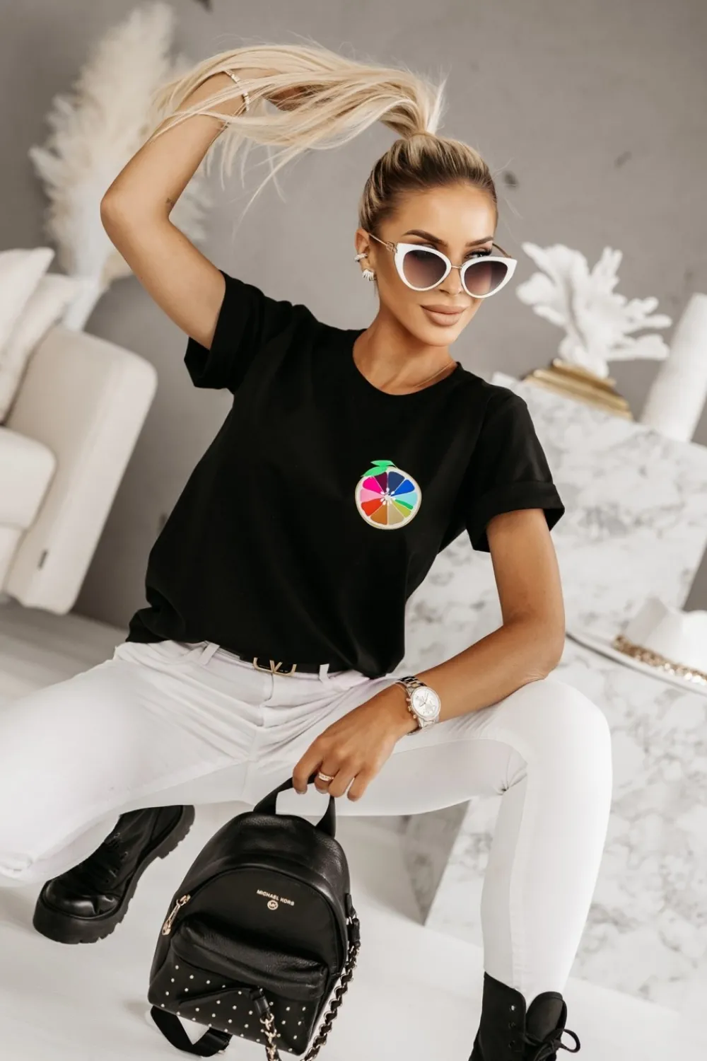 CandyTM T-SHIRT FRUIT CZARNY