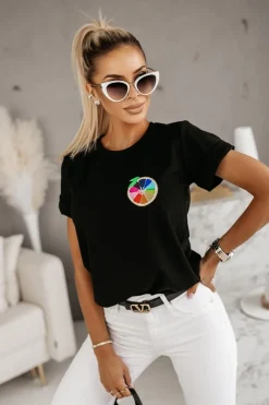 CandyTM T-SHIRT FRUIT CZARNY
