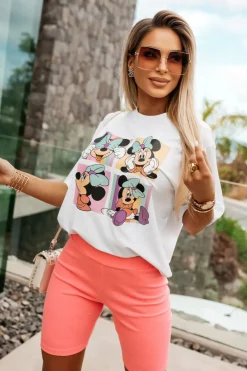 CandyTM T-SHIRT OVERSIZE MICKY MINNIE BIAŁY