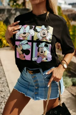 CandyTM T-SHIRT OVERSIZE MICKY MINNIE CZARNY