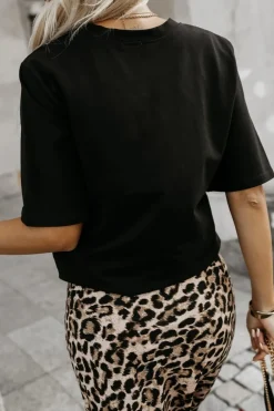 CandyTM T-SHIRT OVERSIZE MINIMAL CZARNY