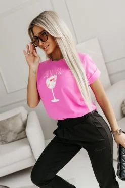 CandyTM T-SHIRT PINK GIN TONIC MOCNY RÓŻ