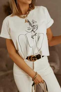 CandyTM T-SHIRT SZKIC BIAŁY