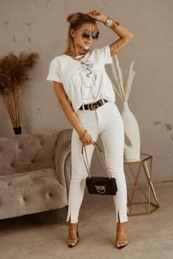 CandyTM T-SHIRT SZKIC BIAŁY