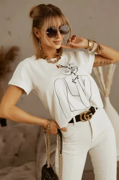 CandyTM T-SHIRT SZKIC BIAŁY