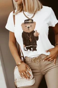 CandyTM T-SHIRT Z MISIEM BIAŁY