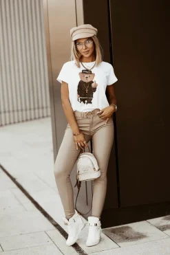 CandyTM T-SHIRT Z MISIEM BIAŁY