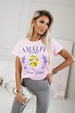 CandyTM T-SHIRT Z NADRUKIEM AMALFI ITALIA RÓŻOWY