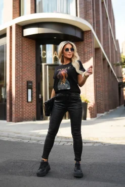 CandyTM T-SHIRT Z NADRUKIEM DOGUE CZARNY