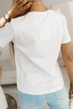 CandyTM T-SHIRT Z NADRUKIEM FOLLOW YOUR HEART BIAŁY