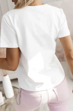 CandyTM T-SHIRT Z NADRUKIEM FOLLOW YOUR HEART BIAŁY