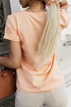 CandyTM T-SHIRT Z NADRUKIEM POSITANO MORELOWY