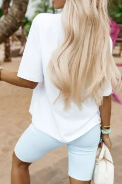 CandyTM T-SHIRT Z NADRUKIEM POSITIANO BIAŁY