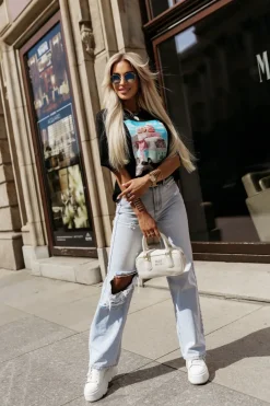 CandyTM T-SHIRT Z NADRUKIEM WAKACYJNY VAN CZARNY