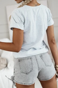 CandyTM T-SHIRT Z NAPISEM PROSECCO SZARY