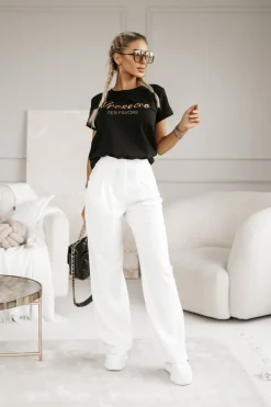 CandyTM T-SHIRT Z NAPISEM PROSECCO CZARNY